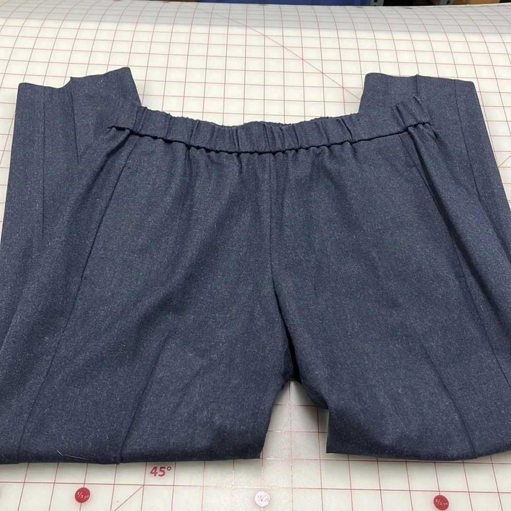 THEORY Korene R Urban Flannel Wool Pull On Navy Pants SZ M